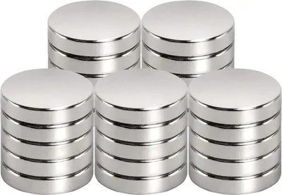 Produktbild von Neodym-Magnet, 15 mm Durchmesser x 3 mm, für Magnettafeln, Kühlschränke, Whiteboards, Büros, Whiteboards, starker Magnet (25 Stück)
