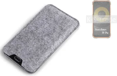 Produktbild von K-S-Trade Filz Handyhülle kompatibel mit Ulefone Power Armor 16 Pro Schutzhülle Filztasche Filz Tasche Case Sleeve Handy Hülle Filzhülle grau