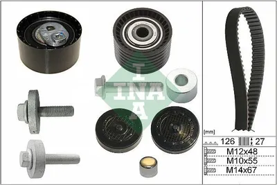 Produktbild von INA 530 0638 10 Zahnriemensatz für RENAULT Clio III Schrägheck (BR0/1, CR0/1)