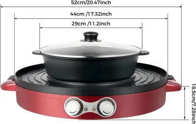 Produktbild von 2‑in‑1 elektrischer Hotpot mit Grill - Tischkocher und Grillplatte - 2200 W - 110–220 V - Antihaft - Tragbar - Multifunktional - Dunkel Khaki