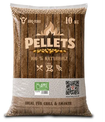 Immagine prodotto di BBQ-Toro Pellet di mele al 100% di legno di melo, 10 kg, pellet per affumicatura, pellet di legno, per barbecue e altro ancora