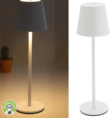 Produktbild von LED Tischleuchte weiß 56 LEDs 11x37cm USB Ladefunktion Touchfunktion stufenlos dimmbar 3 Weißtöne 45 Lumen Tischbeleuchtung
