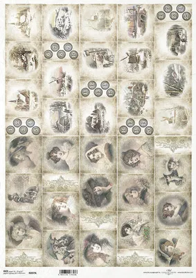 Produktbild von ITD Reispapier Decoupage Bastelpapier A3 0979L vintage, Adventskalender