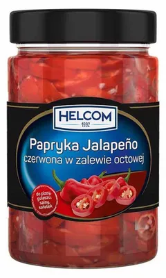 Zdjęcie produktu dla Helcom Papryka Jalapeno Czerwona W Zalewie Octowej 327 Ml