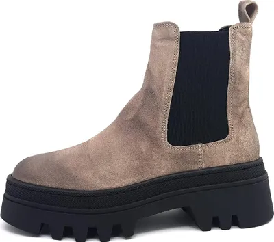 Productafbeelding van Apple of Eden Oild Suede Damenschuhe Stiefel Reißverschluss Beige Freizeit