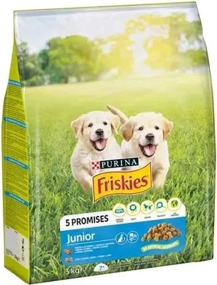 Obrázok produktu pre FRISKIES Junior Menu Kuracie mäso so zeleninou – suché krmivo pre šteniatka – 3 kg