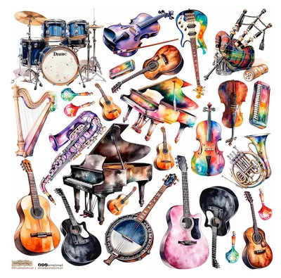 Zdjęcie produktu dla Naklejki - ScrapLove - Music Instruments 1