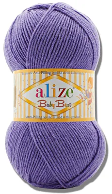 Immagine prodotto di Alize 1x 100g Baby Best, filato antipilling, tinta unita, ideale per uncinetto e maglia (codice prodotto: 851)