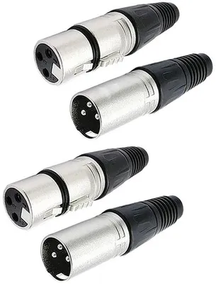 Immagine prodotto di Connettori XLR a 3 pin, 2 coppie di connettori XLR maschio/femmina - Prese audio per microfoni