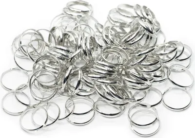 Produktbild von 100x Ringschienen Ringschiene Ring Fingerringe Miniblings rund verstellb silber
