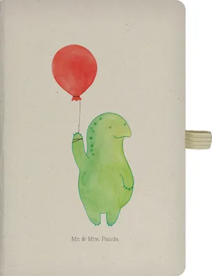 Produktbild von Mr. & Mrs. Panda notizbuch Schildkröte Luftballon - Transparent - Geschenk, Motivation, Reisetagebuch, Tagebuch, Notizheft A5, Schildkröten, Motivationsspruch, Jahrmarkt