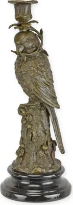 Produktbild von Ein Kerzenhalter aus Bronze in Form eines Papageis Replikat Retro Design Dekoration
