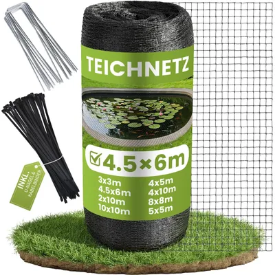 Imagen del producto de Red de protección para estanques de 4,5 x 6 metros con malla fina