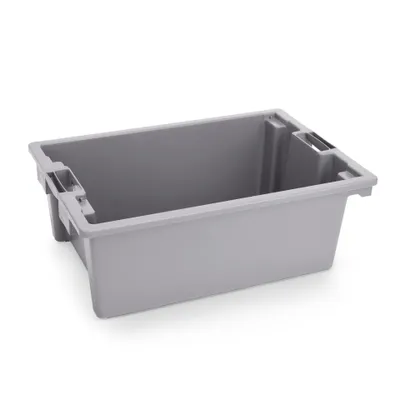 Image de Caisse de transport/stockage grise 66 x 45 x 38,5 cm Polypropylène