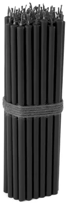 Immagine prodotto di 50 candele a bastoncino nere, antigoccia, senza fuliggine, sottili, L 16 cm, cera di paraffina premium 36130