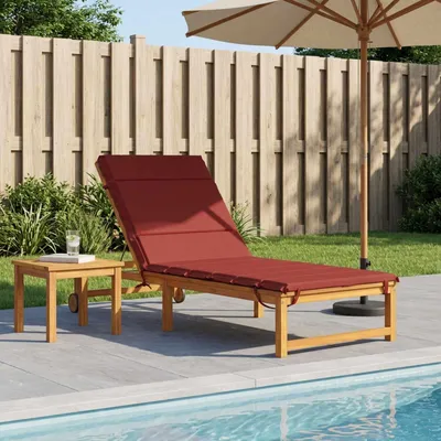 Productafbeelding van Ligstoel Kussen GEMERT 100% Polyester Wijnrood 200 x 90 x 3 cm