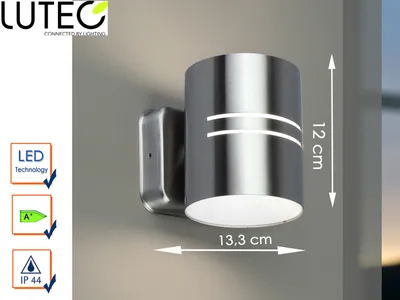 Produktbild von Edelstahl LED Außenwandleuchte TUBE, IP44, Fassadenbeleuchtung, Up & Downlight