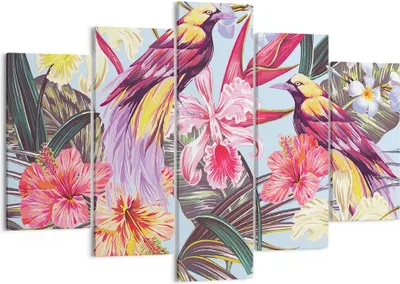 Produktbild von Bild auf Leinwand - Leinwandbild - Blume Vogel Sommer - 150x100cm - Wand Bild - Wanddeko - Leinwanddruck - Bilder - Kunstdruck - Wanddekoration - Leinwand bilder - Wandkunst - EA150x100-3485