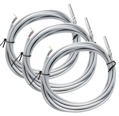 3 Pt1000 Temperatursensoren, wasserdicht, 3 m Kabel