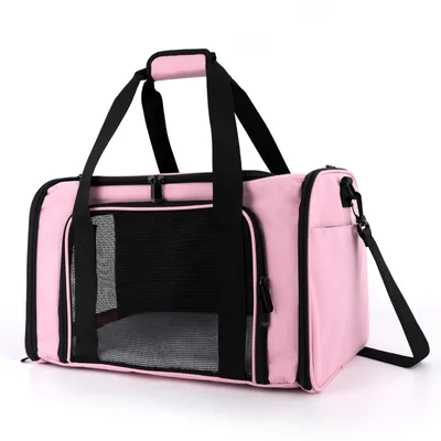 Produktbild von Tiertransporttasche Hundetasche Transportbox, Atmungsaktive und Faltbare Hundebox Katzen, bis 6,00 kg, mit Verstellbarem Schultergurt