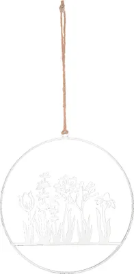 Produktbild von UNUS®  Blumenornament aus Metall zum Aufhängen 25cm  Weiß