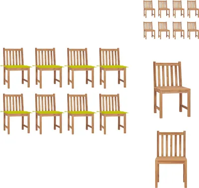 Produktbild von vidaXL Gartenstühle 8 Stk. mit Kissen Massivholz Teak -  Gartenstühle