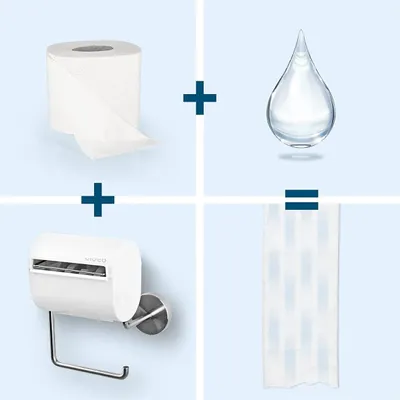 Produktbild von bideo® Toilettenpapierhalterung inkl. Befeuchter, Kleben statt Bohren