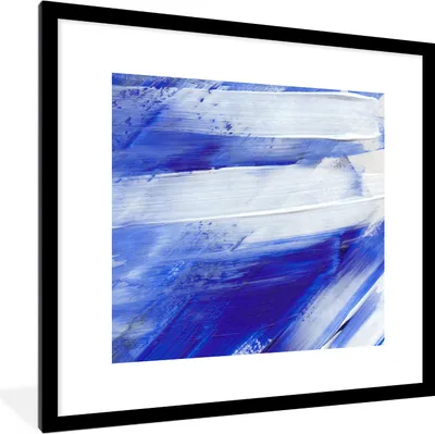 Produktbild von MuchoWow® Gerahmtes Poster Farbe - Design - Blau 40x40 cm - Poster mit Schwarzem Bilderrahmen Wandposter Rahmen Foto Bilder - Poster - Plakat im Rahmen