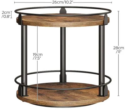 Produktbild von 2 Etagen Drehbarer Gewürzregal,Küchenregal aus Holz,kreisdrehbares Gewürzregal Stehend,Küchen-Organizer für Küche,Arbeitsplatte,Schrank 28x26x26cm