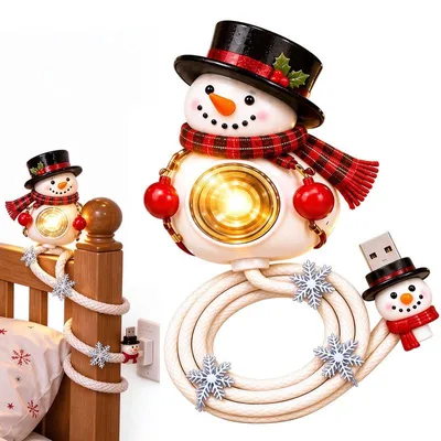 Produktbild von Weihnachtsdeko mit Projektionslicht, Schneemann Nachtlampe mit 6 Motiven, USB-Licht für Weihnachtsfeiern