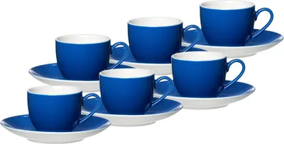 Obrázek produktu pro Ritzenhoff & Breker DOPPIO šálek na espresso s podšálkem 80 ml sada 6 ks indigově modrá
