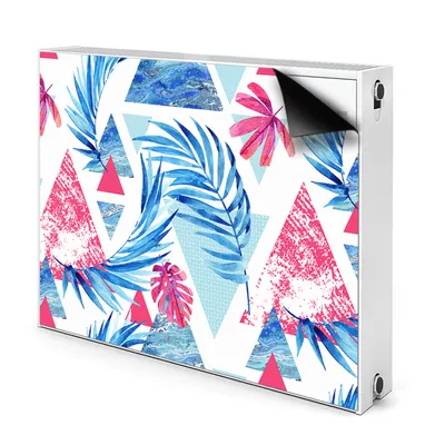 Produktbild von Magnet Heizkörper Heizkörper-Abdeckung Heizkörperabdeckung 110x60 cm  - Blätter und Dreiecke