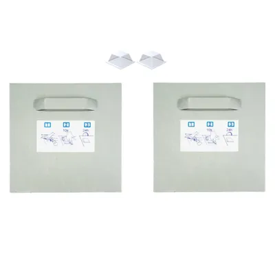 Produktbild von Selbstklebendes Befestigungsset Bilderhalter Haftbleche - 2x Halter 100x100mm + 2x Silikonpuffer