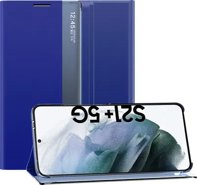 Obrázek produktu pro Samsung Galaxy S21 Plus 5G Pouzdro, Slim Flip Kožené Pouzdro s Okénkem a Stojánkem pro Samsung Galaxy S21 Plus 5G modré