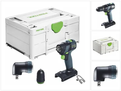 Zdjęcie produktu dla Festool TXS 18-Basic akumulatorowa wiertarko-wkrętarka 18 V 40 Nm bezszczotkowa + przystawka kątowa + systainer - bez akumulatora, bez ładowarki