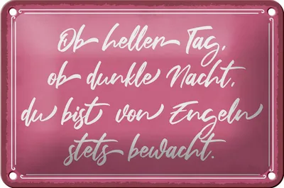 Produktbild von Blechschild Spruch 18x12cm ob heller Tag ob dunkle Nacht du