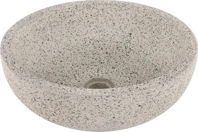 Produktbild von Differnz Aufsatzwaschbecken Terrazzo 40 x 40 cm weiß schwarz matt mit Beschichtung 38.010.55