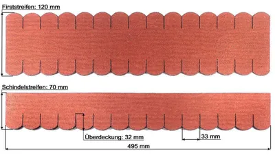 Immagine prodotto di Tegole a becco di civetta (33 mm) - colore rosso