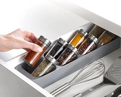 Produktbild von Famanu Gewürzregal 8 Fächer Organizer für Küchenschublade - Gewürzflaschen Halter Organizer