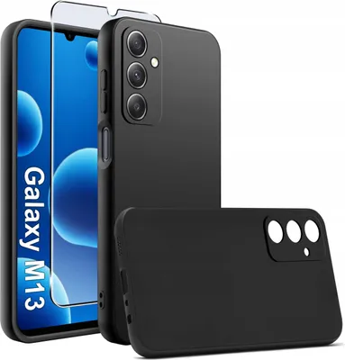 Zdjęcie produktu dla Etui Czarne Matowe Silikon Slim do Samsung M13 + SZKŁO 9H