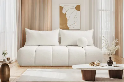 Produktbild von Kaiser Möbel Dreisitziges Sofa PIANO mit Schlaffunktion Ecru