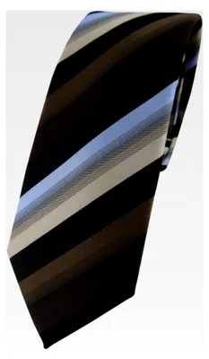 Produktbild von Schmale Designer Krawatte mit gestreiftem Muster - Binderbreite 6 cm
