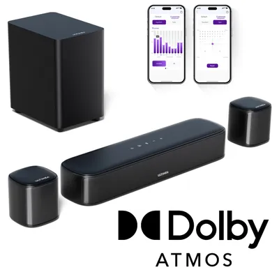 Produktbild von ULTIMEA 5.1 Dolby Atmos Surround Sound System, Soundbar für TV mit App Steuerung, Heimkino Soundsystem mit Subwoofer, 2 Surround Lautsprechern