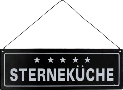 Produktbild von UNUS® Metallschild Sterneküche schwarz Vintage Look Blechschild für Grillküche