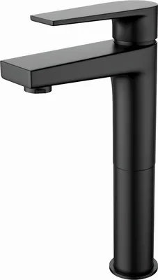 Productafbeelding van Aloni wastafelmengkraan, zwart mat, van messing, geschikt voor grote wastafels, modern design met straalregelaar
