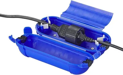 Obrázok produktu pre Trezor na zástrčku a spojku Schuko modrá