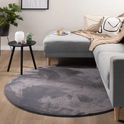 Zdjęcie produktu dla Volero - Dywan okrągły z krótkim włosiem - Cozy Atracyt - Ø 80 cm