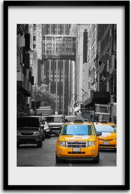 Produktbild von Bild - Bilderrahmen - 40 cm x 60 cm - MDF - Rahmen - Wandkunst - Taxis New York