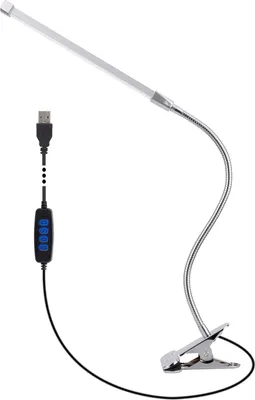 Obrázek produktu pro Skládací stolní lampa LED, připínací, dobíjecí, do zásuvky, s dlouhým ramenem, USB, noční stolek, studovna, ložnice, práce, lampy na ochranu očí