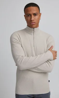 Produktbild von CASUAL FRIDAY CFKarlo Herren Strickpullover Feinstrick Pullover Troyer mit Stehkragen und Reißverschluss Struktur Strick